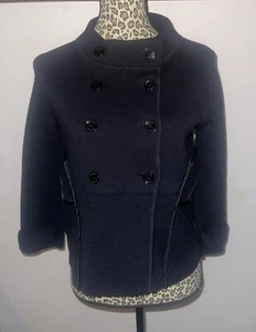 Women's BURBERRY LONDON Black Cotton Blazer Military Style Jacket Sz S - Picture 1 of 9