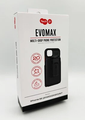 Tech21 iPhone SE 2022/2020/8/7 Evo Max Rugged Phone Case w Holster Black - Image 1 of 4