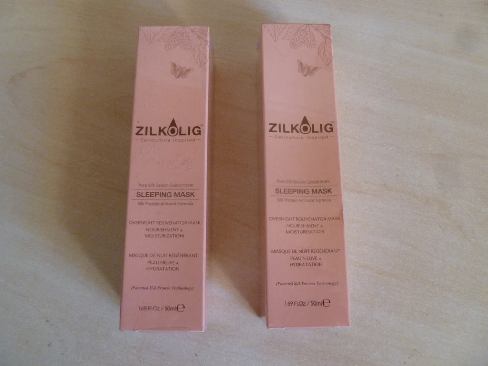 2 x ZILKOLIG Pure Silk Sericin Concentrate Sleeping Mask 50ml - 1.69 oz New - Image 1 of 4