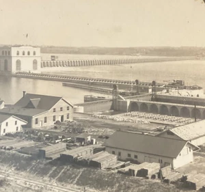 Power Dam Locks Mississippi River Keokuk IA Hamilton IL 1920s Keystone 16700 SA5 - Picture 1 of 7