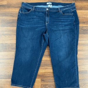 Pantaloni denim Lane Bryant lavaggio scuro midrise ragazza crop jeans donna 28 - Foto 1 di 4