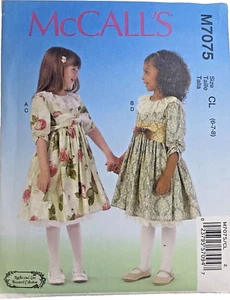 #M7075 McCalls Girls Dresses Belt and Petticoat Sewing Pattern - Picture 1 of 4