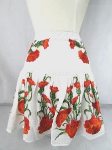 Falda Beda Alexis Bordada Lino Flor Encaje Rosa Floral Nueva con Etiquetas - Imagen 1 de 11