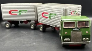 1960’s Japan Friction Tin Litho Consolidated Freightways CF Tractor Trailer - Picture 1 of 24