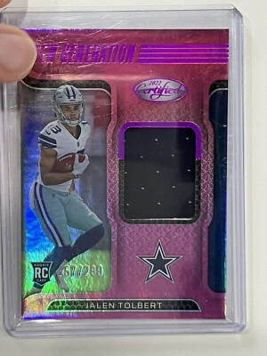 2022 Certified New Generation Jerseys Mirror Pink #26 Jalen Tolbert 257/299 - Image 1 of 2