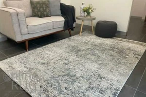 GREY FLOOR RUG ABSTRACT PATTERN MODERN CARPET - 160 x 235 CM - Picture 1 of 6