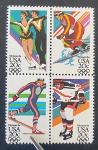 US Stamps, Scott #2067-70 Winter Olympic Games 20c block of 4 1984 VF M/NH. - Picture 1 of 3