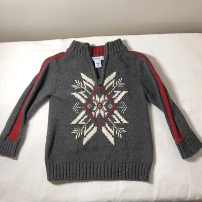 GreenDog Toddler Boys Red/ Gray 3/4 Zip up Sweater Size 18 Months - Image 1 of 4