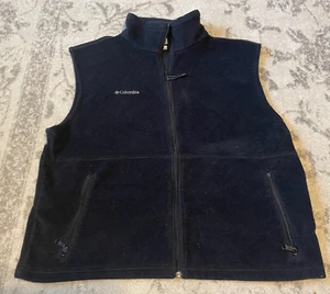 Columbia Men’s Size XL Solid Black Vest Zip-up w front Pockets Outdoor Camping - Picture 1 of 7