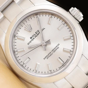 2015 CARD ROLEX OYSTER PERPETUAL 26 176200 SILVER DIAL STAINLESS STEEL WATCH - Picture 1 of 11