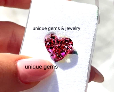 AAA+ 2 Ct Blood Red Color VVS1 Diamond 8x8 mm Heart Cut Premium Quality Gemstone - Image 1 of 4
