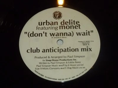 URBAN DELITE feat MONET - Don't Wanna wait - USA 3-track 12" Vinyl Single - Изображение 1 из 4