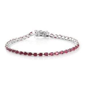 Natural African Ruby Tennis Bracelet in Sterling Silver | Ruby Tennis Bracelet - Picture 1 of 3
