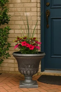 Fioriera design urna tradizionale ornamentale classica - 40 cm con base rialzata - Foto 1 di 4