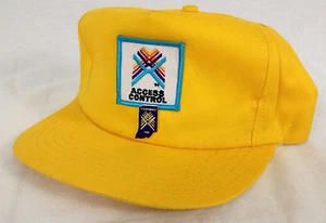 1987 Juegos Panamericanos Control de Acceso Amarillo Sombrero de Seguridad Adj. Hecho en EE. UU. - Imagen 1 de 8
