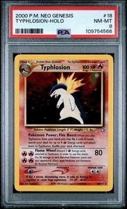 PSA 8 Typhlosion 18/111 HOLO Rare Neo Genesis WOTC Pokemon Card NM MINT - Picture 1 of 2