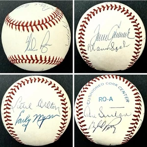 NOLAN RYAN, TOM SEAVER, STEVE CARLTON 300 GAME WINNERS SIGNED BALL 8 TOTAL-JSA - Picture 1 of 11