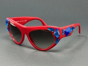 Prada PR21Q SMN0A7 Red Blue Crystal 56mm Cat Eye Women’s Sunglasses Italy - Picture 1 of 9