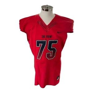 Nike The View #75 Mens Sz XL Player Cut Nylon Spandex Red Black Football Jersey - Picture 1 of 12