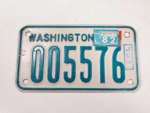 VINTAGE 1976 - 1986 WASHINGTON MOTORCYCLE LICENSE PLATE # 005576 - Picture 1 of 5