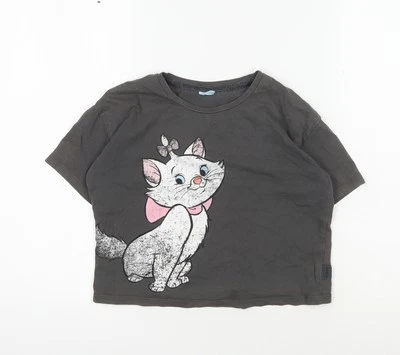 Disney at George Girls T-Shirt Black 9-10 Years Marie Aristocats - Image 1 of 4