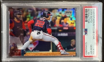 2020 Topps Stadium Club Chrome Refractor Shuffle Juan Soto #104 PSA 10 - Image 1 of 2