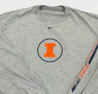 Vintage 90s Nike University Illinois Center Swoosh Long Sleeve Shirt Mens Sz XL - Image 1 of 4