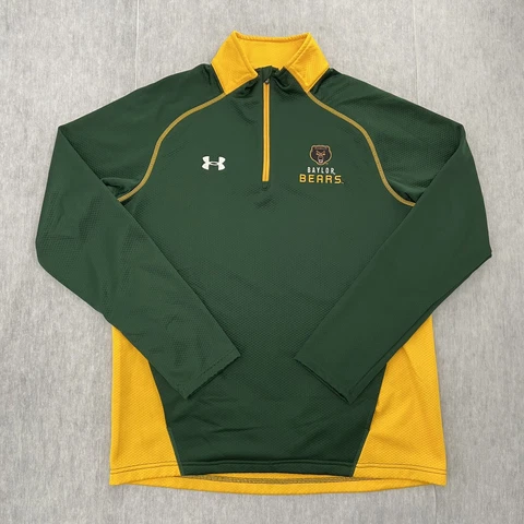 Baylor Bears Sweater Adult Large Green Under Armour 1/4 Zip Pullover Jacket Mens Cover