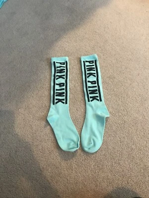Meias femininas adultas azuis rosa novas sem etiquetas - Imagem 1 de 2