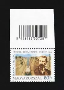 HUNGARY 2000 - Expo 2000, Hanover. Stamp with Barcode. MNH. - Picture 1 of 1