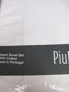 Piubelle PIU BELLE Portugal 3pc Shabby Cotton White Eyelet Lace Duvet Set- Queen