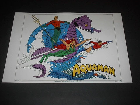 AQUAMAN & STORM THE SEAHORSE MERA, AQUALAD TEEN TITANS DC COMICS POSTER PIN UP Cover