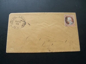 1850s #11A 1855 COVER WITH LETTER, SOUTHAMPTON, NY TO GRAFTON, MA, XMAS CANCEL - Picture 1 of 5