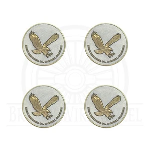 Zenith Gold & Chrome Metal Wire Wheel Chip Emblems, Size 2.25", Set or Single - Picture 1 of 21