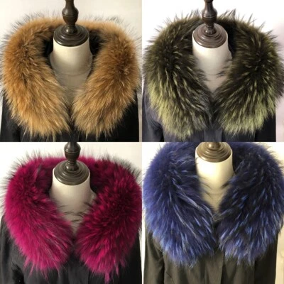  100% real raccoon fur collar / wrap / scarf jacket collar unsix jacket collar  - Image 1 of 4