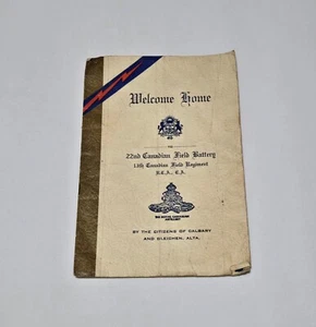 WW2 WWII RCA ROYAL CANADIAN ARTILLERY WELCOME HOME PAMPHLET CALGARY - Picture 1 of 5