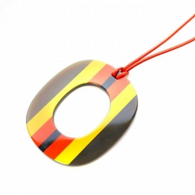 Collar Teléfono Hermes ISM GM Buffalo Rayas Naranja Amarillo Marrón Foto 1 de 4