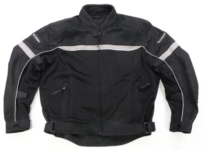 Rare Vintage TOURMASTER Spell Out Striped Motorcycle Jacket 2000s Biker Black M - Image 1 of 4