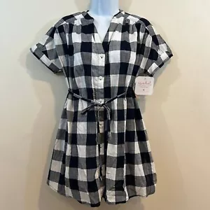 Isabel Maternity Blouse Women's Size S Dolman Sleeve Navy Blue Gingham NEW - Picture 1 of 9