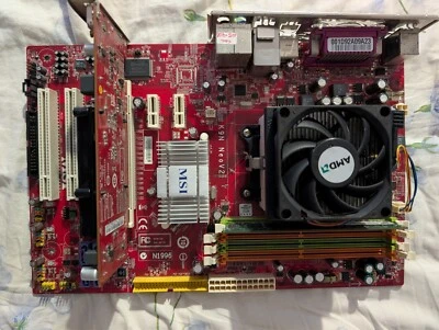 scheda madre MSI K9N NEO V2 socket am2+ cpu athlon 5600+ 1gb RAM e scheda video  - Immagine 1 di 4