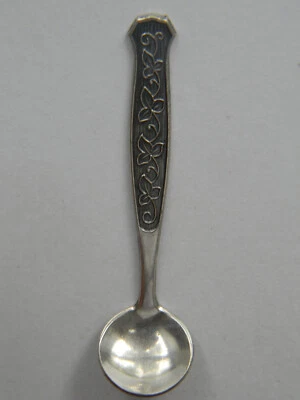 Vintage 1950s Meka Denmark Sterling Silver Salt Spoon Mid Century Modern 2-3/8" - Image 1 of 4