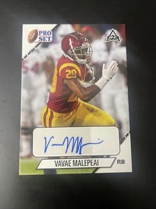 VAVAE MALEPEAI 2021 Leaf Pro Set College Auto #PS-VM1 Football RC Card NM+ - Picture 1 of 4
