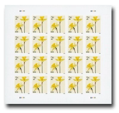 2024 DAFFODILS MNH Sheet 20 x 2¢ Stamps #5898 Spring Flowers Narcissus Jonquils - Image 1 of 2