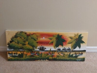 Парусники тропические картина маслом тропические парусники гребные лодки гаитянские  - Изображение 1 из 4