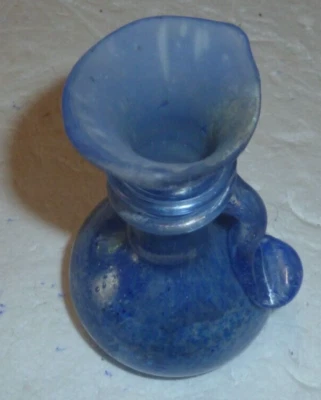 flacon d'apothicaire bleu 18éme sen verre églomisé dans le style romain antique - Photo 1/3