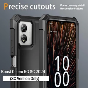 Boost Celero 5G SC (2024) - Black Hard Rubber Edge Protection Hybrid Armor Case - Picture 1 of 6