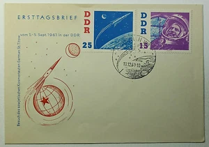 1961 FDC Germany Visit of the Soviet Cosmonaut German St.Titow First Day Cover - Picture 1 of 2