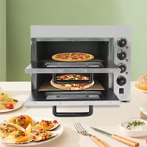 Forno Elettrico per Pizza 2 Piani Forno per Pizza Commerciale Piano di Lavoro Forno per Pizza - Foto 1 di 24