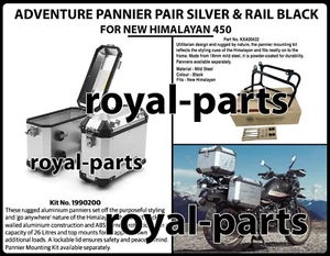 "ADVENTURE PANNIER PAIR SILVER & RAIL" Fit For Royal Enfield New Himalayan 450 - Picture 1 of 21