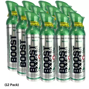 BOOST OXYGEN NATURAL 95% PURE OXYGEN FOR STAMINA 10 LITER LARGE CANS (12 PACK) - Picture 1 of 1